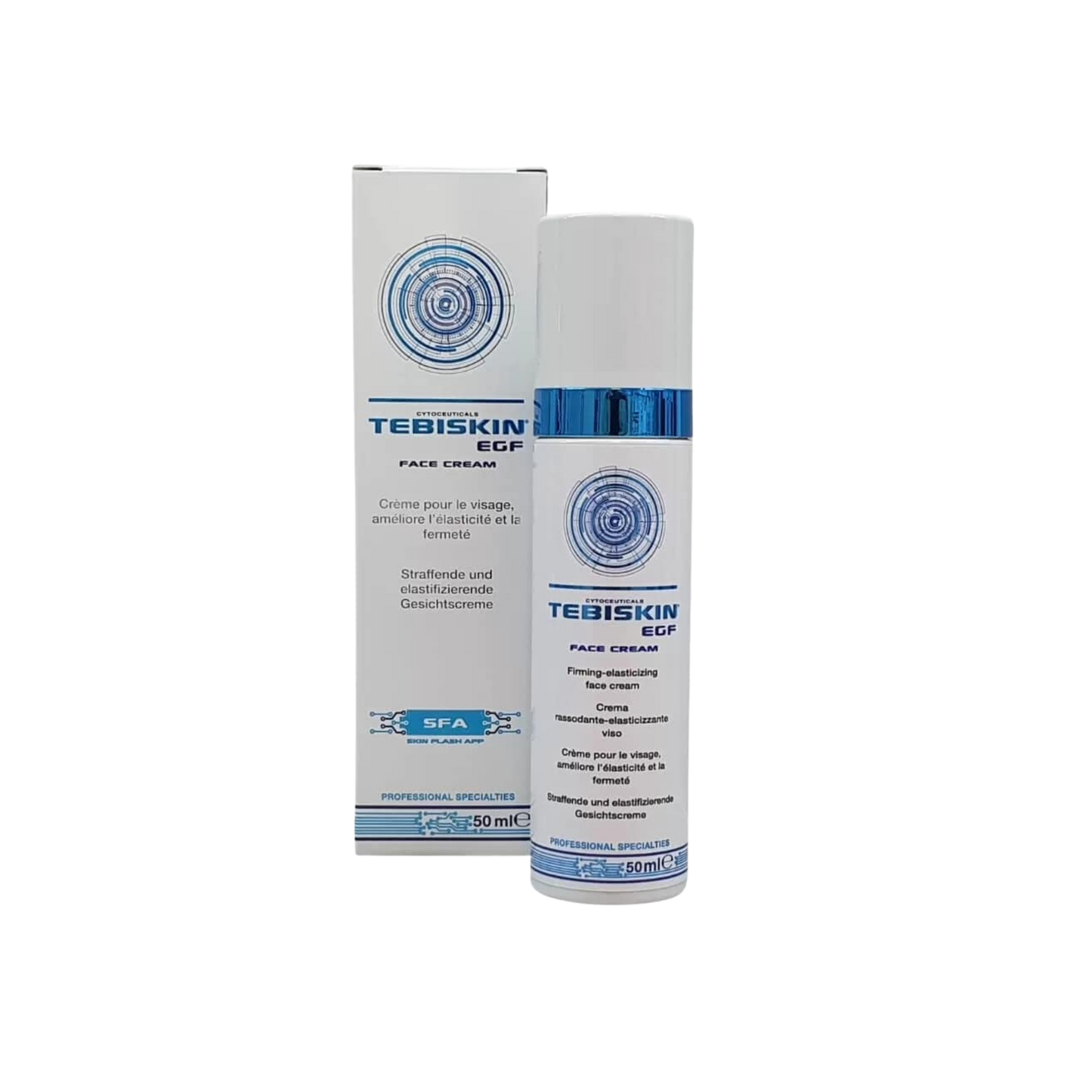 TEBISKIN EGF CREAM Elastingumui, stangrumui bei regeneracijai skatinti skirtas veido krema