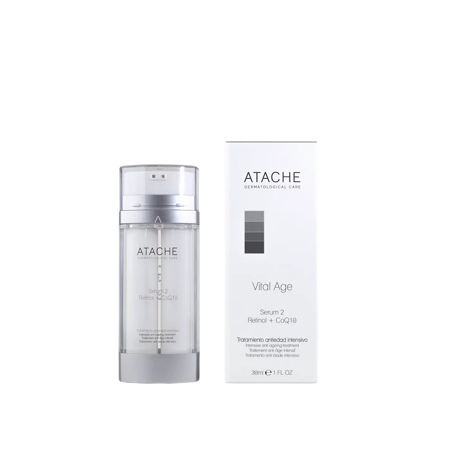 ATACHE SERUM2 Atjauninamasis dvifazis serumas su retinoliu ir kofermentu Q10, 30 ml