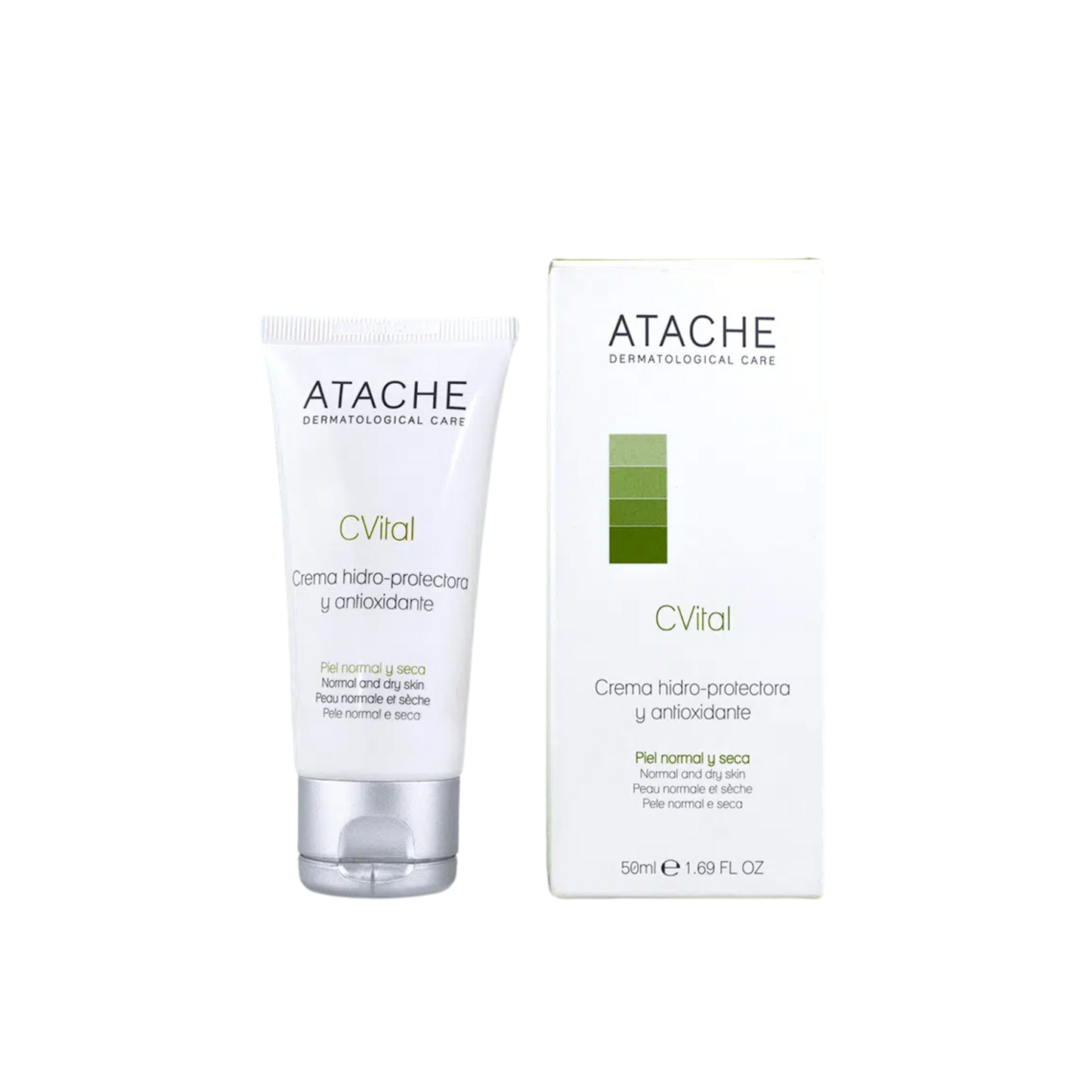 ATACHE MOISTURIZING PROTECTING AND ANTIOXIDANT CREAM Drėkinamasis-apsauginis antioksidacinio poveikio dieninis kremas normaliai ir sausai odai, 50 ml