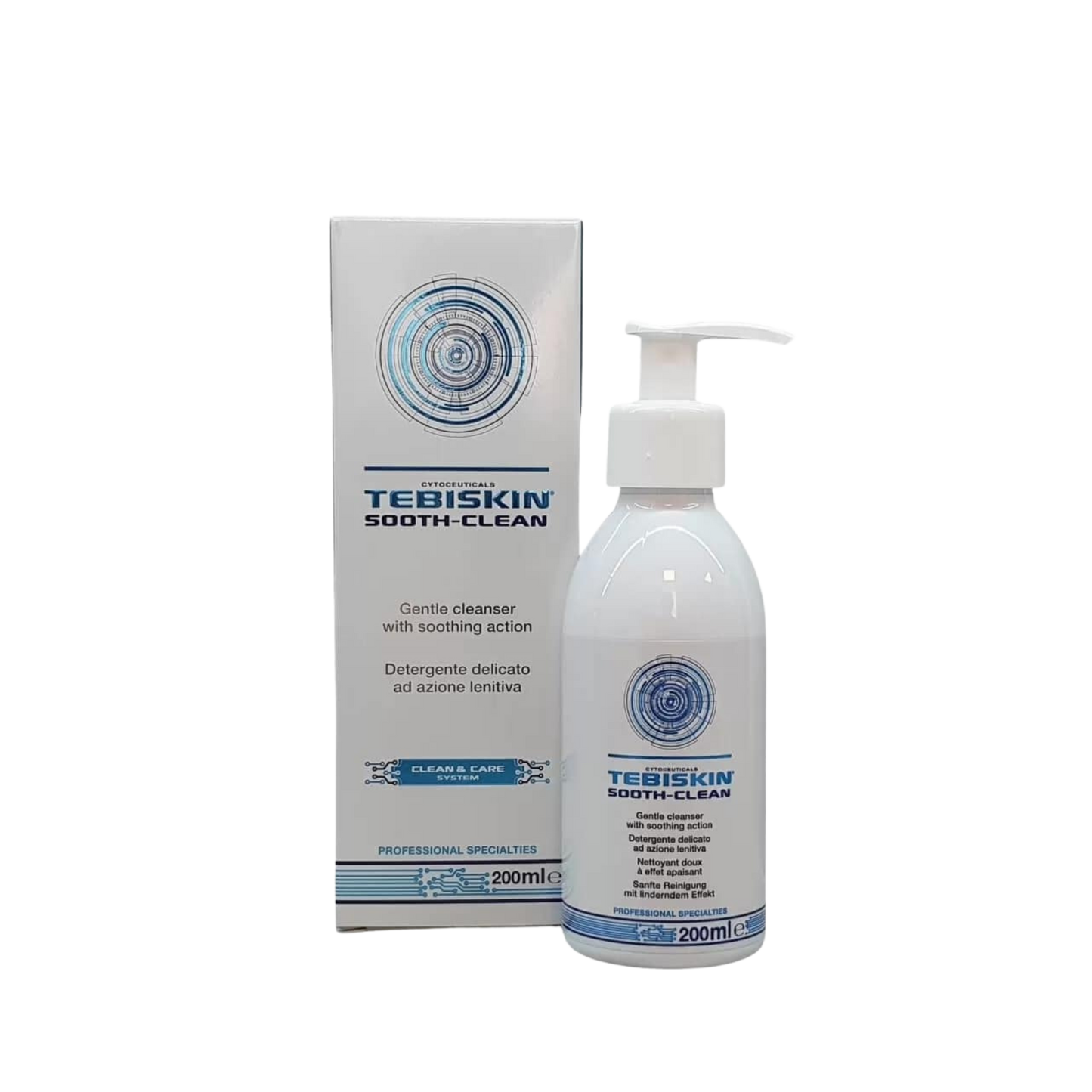 TEBISKIN SOOTH-CLEAN CLEANSER Valomasis gelis jautriai, hiperreaktyviai ir sudirgusiai oda