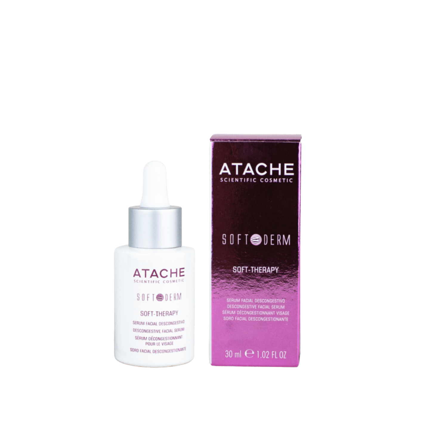 ATACHE SOFT-THERAPY Atpalaiduojamasis-raminamasis veido serumas, 30 ml