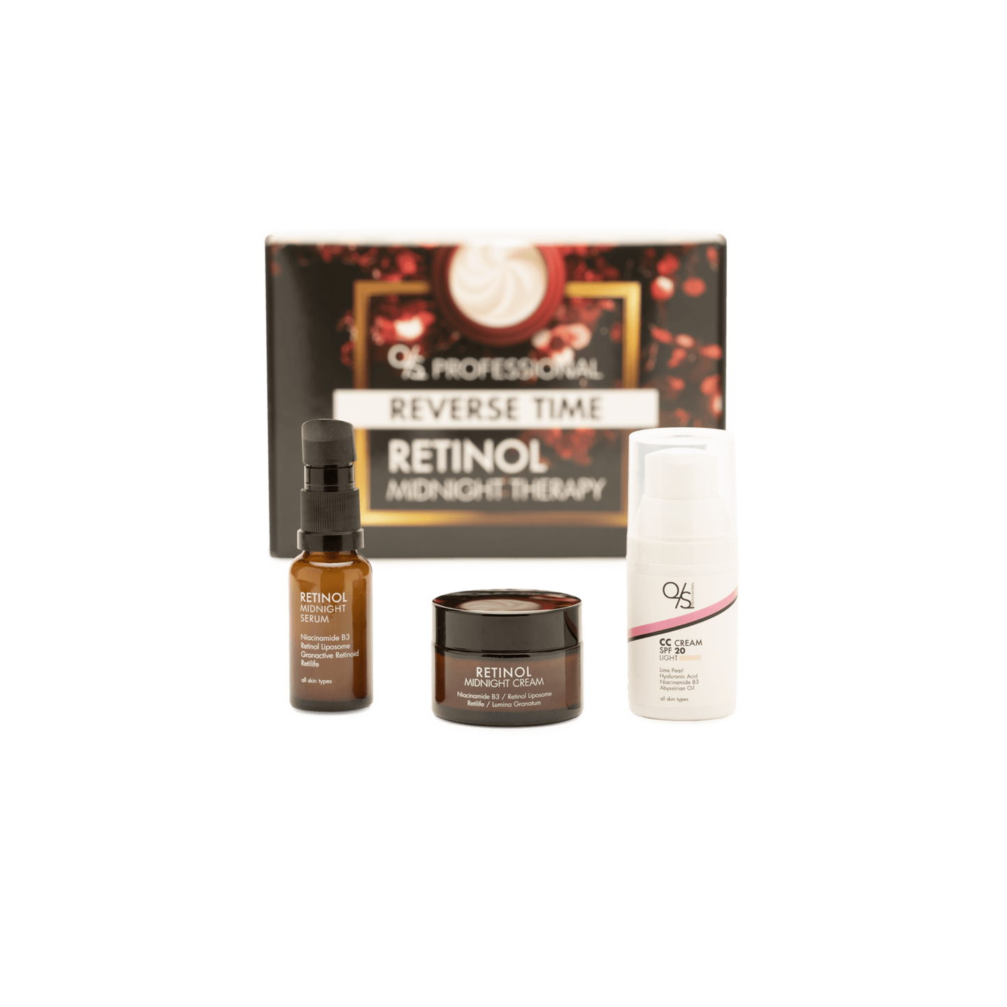3 produktai - "atgal laiku" retinolio vidurnakčio terapija