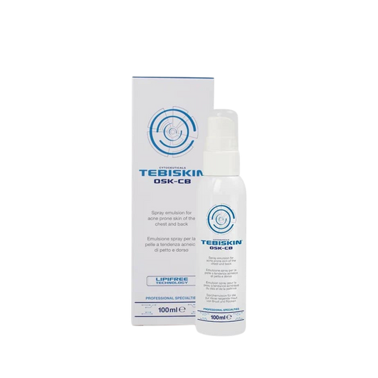 TEBISKIN OSK-CB SPRAY EMULSION Speciali purškiama emulsija, skirta į aknę linkusiai odai ant krūtinės ir nugaros