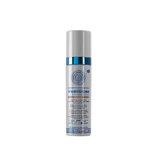 TEBISKIN UV-SOOTH TEINTEE SPF50+ Tonuojantis kremas SPF 50 +, kuris pasižymi maskuojančiu poveikiu ir aukšta apsauga nuo saulės spindulių.