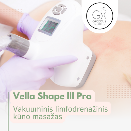 Vakuuminis limfodrenažinis masažas kūnui su Vella III Pro