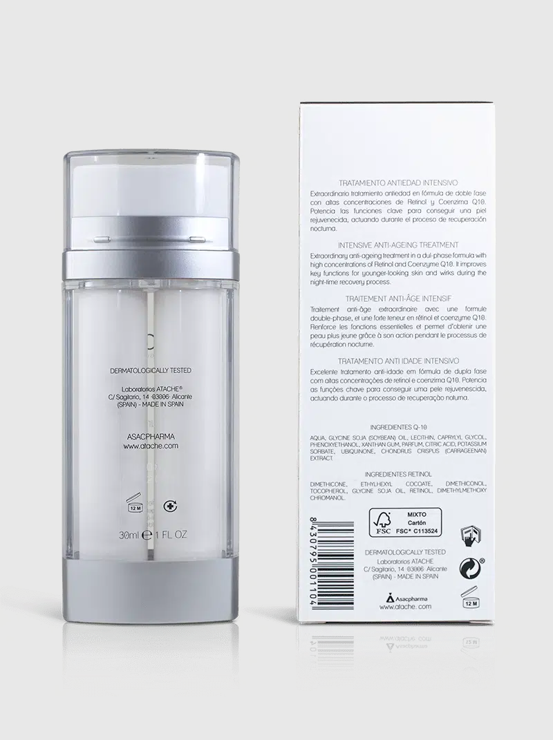 ATACHE SERUM2  Atjauninamasis dvifazis serumas su retinoliu ir kofermentu Q10, 30 ml